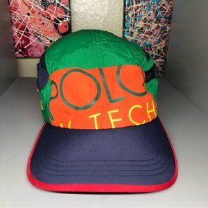 VINTAGE POLO RALPH LAUREN HI TECH MULTI ZIP US FLAG PATCH CAP - SIZE SMALL